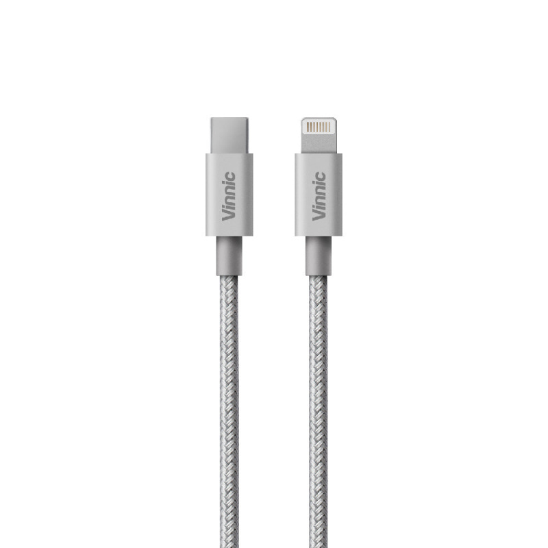 Vinnic MFi 蘋果官方認證 USB-C to Lightning Cable 傳輸充電線 - 藍色 / 黑色 / 銀色