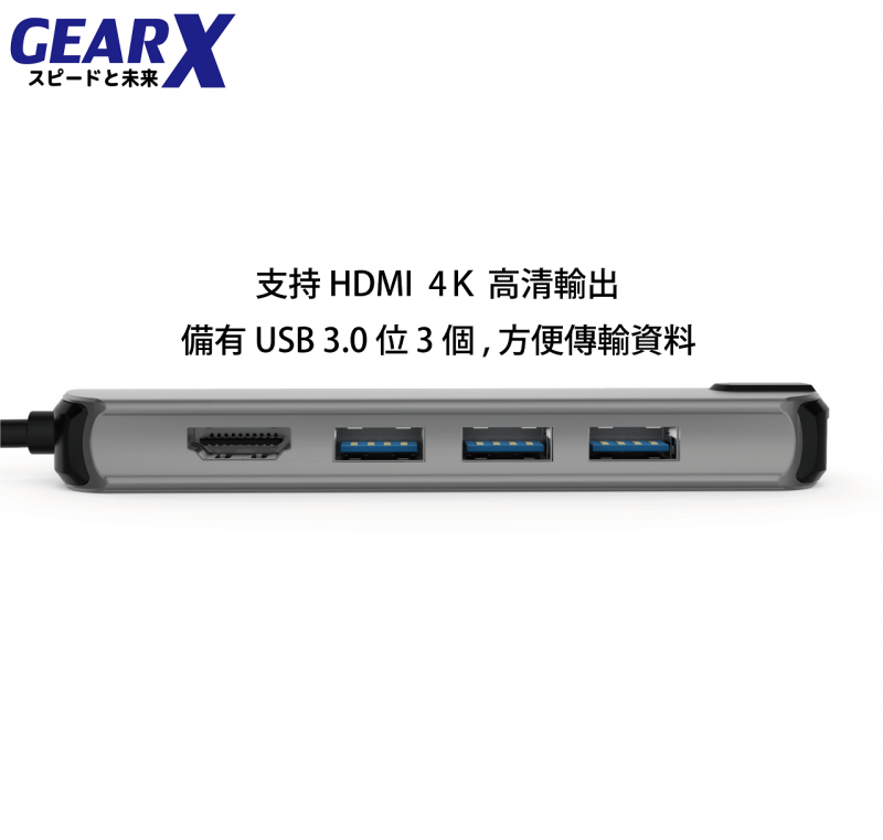 GearX USB-C/TYPE-C 8合1擴充器 USBC8001