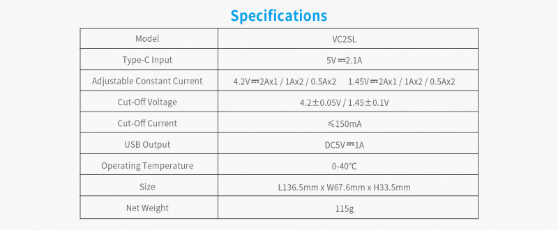 {MPower} XTAR VC2SL USB LCD Charger 充電器 ( 適合 18650 / 21700 / 2A / 3A ) - 原裝行貨