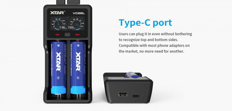 {MPower} XTAR VC2SL USB LCD Charger 充電器 ( 適合 18650 / 21700 / 2A / 3A ) - 原裝行貨