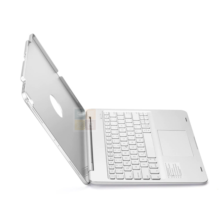 彩色背光 12.9’  iPad Pro 2020 2021 藍牙鍵盤保護套帶觸摸板和筆槽 [銀色] [F129ATS]
