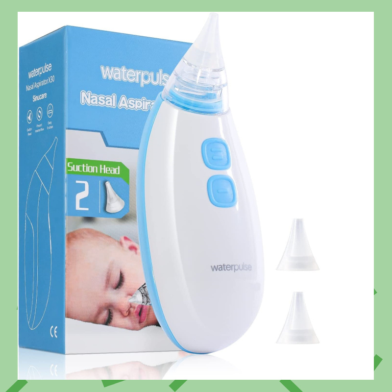 美國 Waterpulse 嬰兒電動吸鼻器+2 個矽膠吸頭 |零回流|低噪音|適用於初生嬰兒幼童