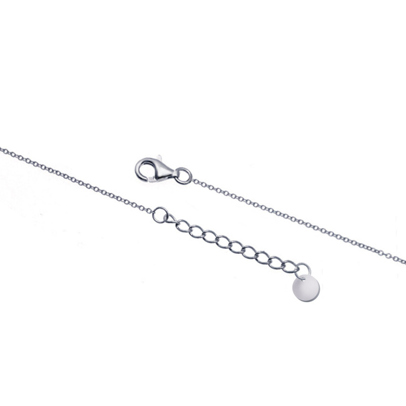 Blings-925 純銀鑲閃爍白鋯石配淡水珍珠吊墜連頸鏈