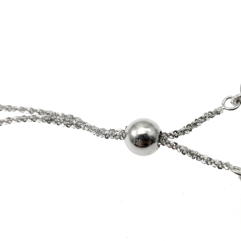 粉晶配淡水養殖珍珠925純銀手鏈-可調節長度
