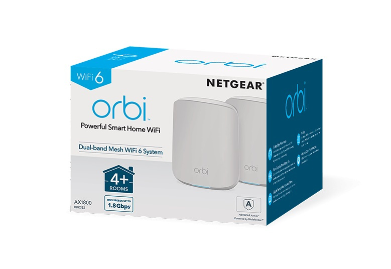 Netgear Orbi Mesh WiFi 6 專業級雙頻路由器 2 件套裝 [RBK352]