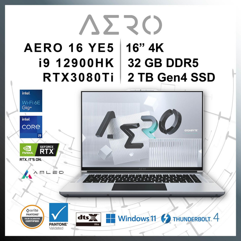 Gigabyte  AERO 16 YE5 i9+RTX3080Ti / DDR5  【香港行貨保養】