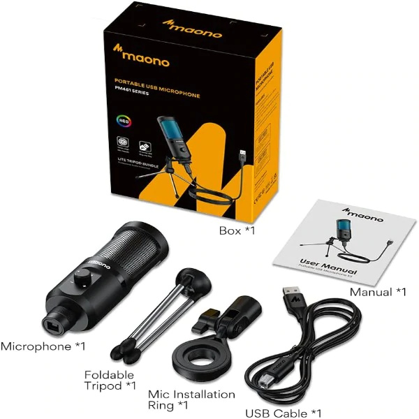 MAONO AU-PM461TR RGB USB Gaming Microphone