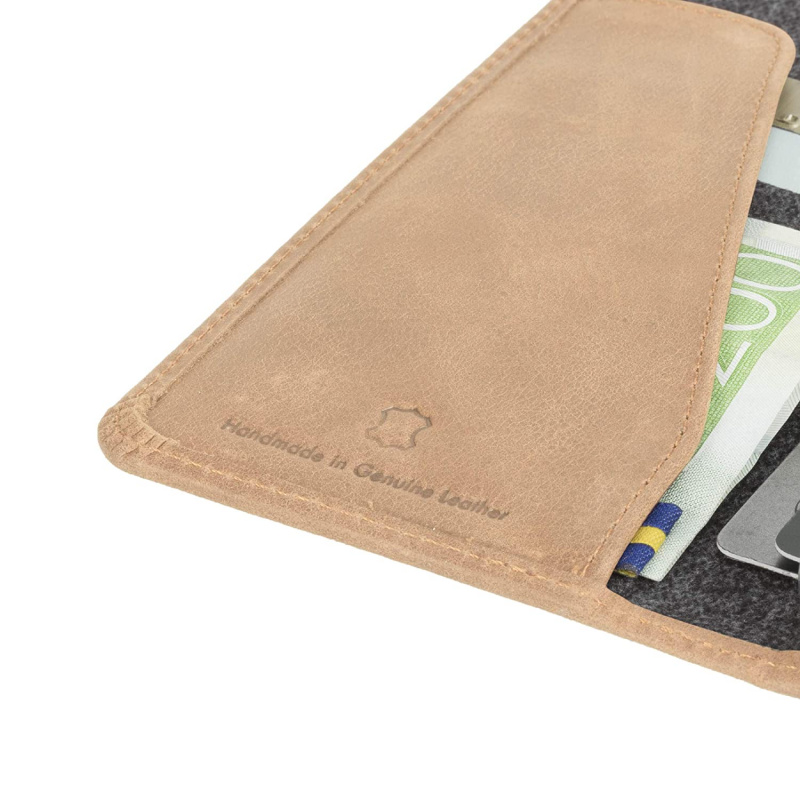 Krusell - Sunne 4 Card FolioWallet for iPhone X/XS Leather Case 4卡對開式錢包手機皮套 - Nude (KSE-61448)