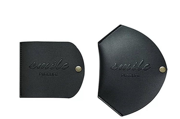 便攜式PU皮革摺疊口罩收納包 1套2個