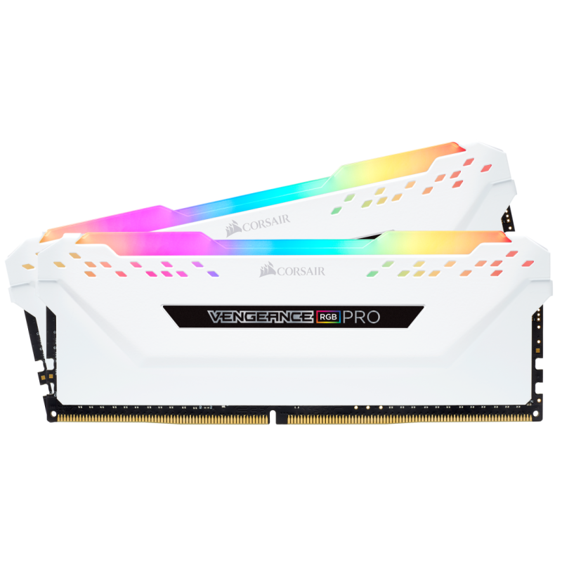 Corsair VENGEANCE® RGB PRO 32GB (2x16GB) DDR4 DRAM 3200MT/s C16 Memory Kit — Black / White (CMW32GX4M2E3200C16 / CMW32GX4M2E3200C16W)