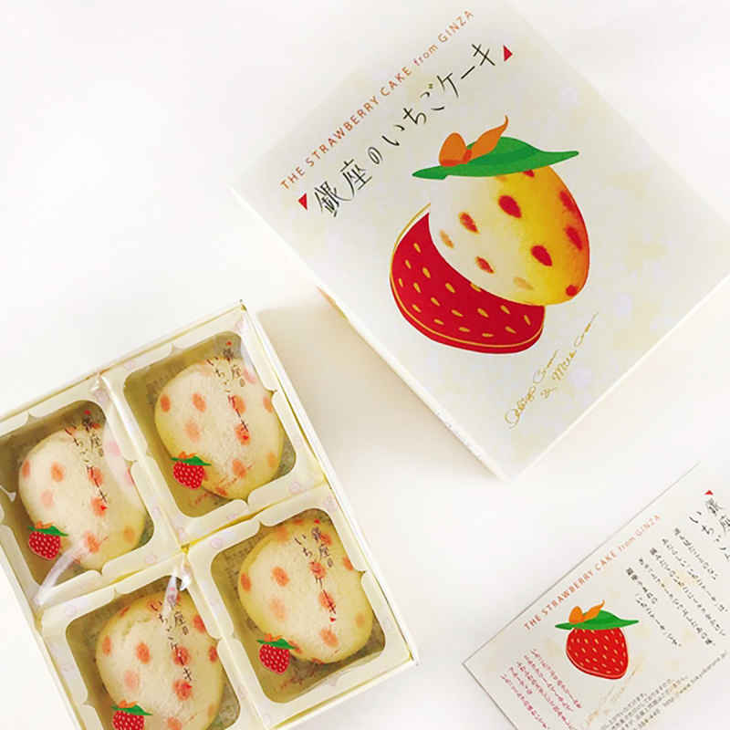 日版Tokyo Banana 銀座草莓果醬牛乳忌廉夾心 士多啤梨型海棉蛋糕 (1盒4件)【市集世界 - 日本市集】