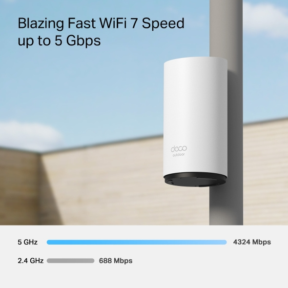 TP-Link Deco BE25-Outdoor BE5000 雙頻 室內/室外 全屋覆蓋 Mesh Wi-Fi 7 路由器 (支援2.5G光纖寬頻) TP-Link Deco BE25-Outdoor BE5000 雙頻 室內/室外 全屋覆蓋 Mesh Wi-Fi 7 路由器 (支援2.5G光纖寬頻)