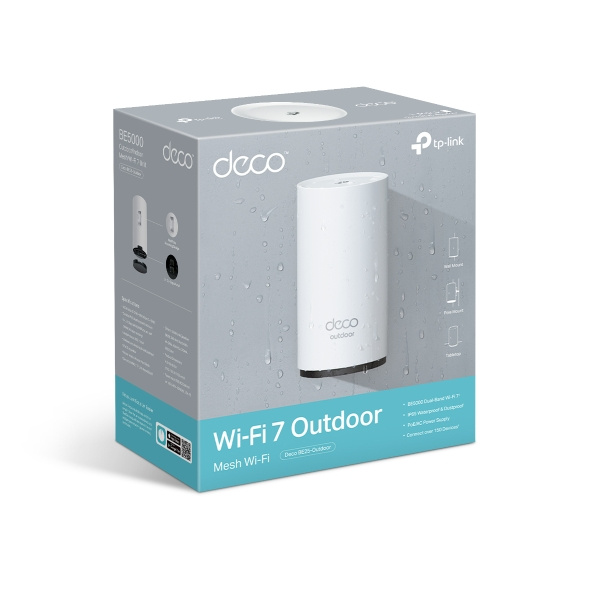 TP-Link Deco BE25-Outdoor BE5000 雙頻 室內/室外 全屋覆蓋 Mesh Wi-Fi 7 路由器 (支援2.5G光纖寬頻) TP-Link Deco BE25-Outdoor BE5000 雙頻 室內/室外 全屋覆蓋 Mesh Wi-Fi 7 路由器 (支援2.5G光纖寬頻)