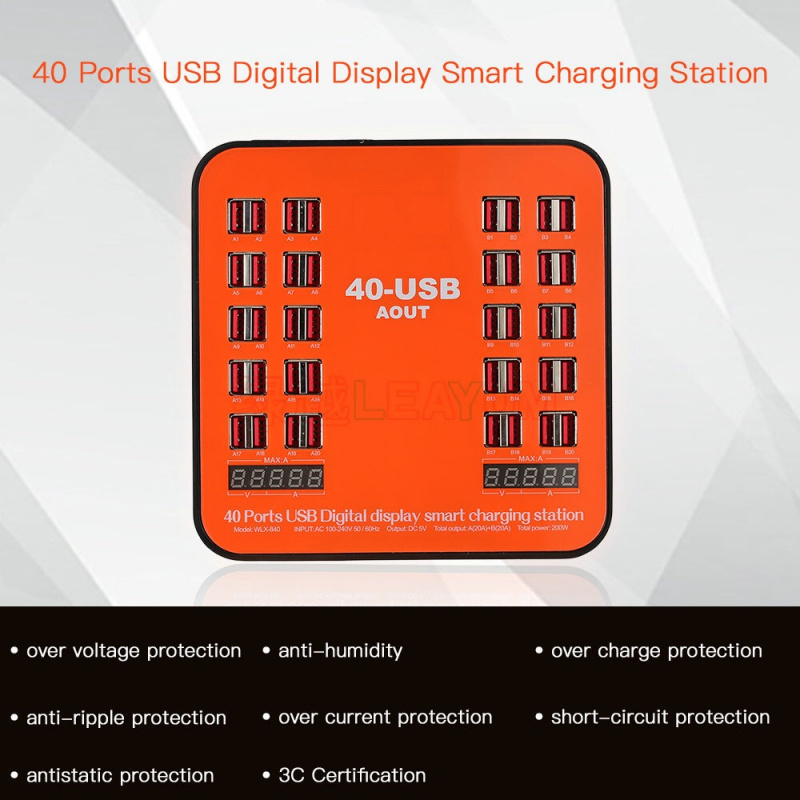 @SBT • 20口/40口 工業級 商用/家用極速充電方案 寬頻電壓設計USB智能充電站