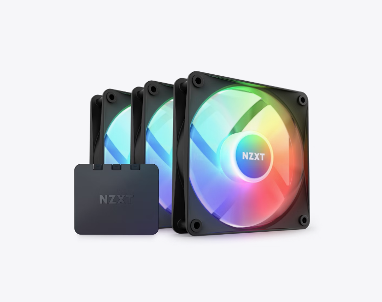 NZXT F120 RGB Core Triple Pack 5 (1) 3 x 120mm Hub-Mounted RGB Fans & Controller - ( Black / White )