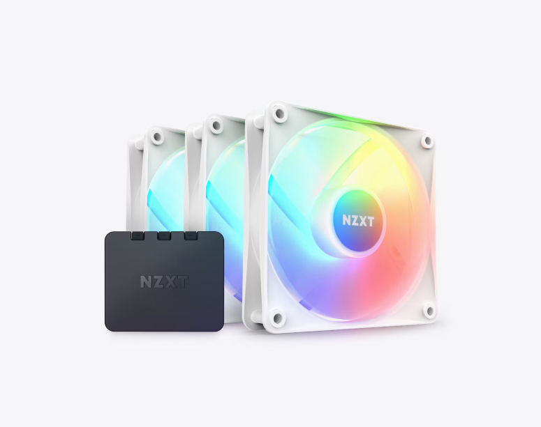 NZXT F120 RGB Core Triple Pack 5 (1) 3 x 120mm Hub-Mounted RGB Fans & Controller - ( Black / White )