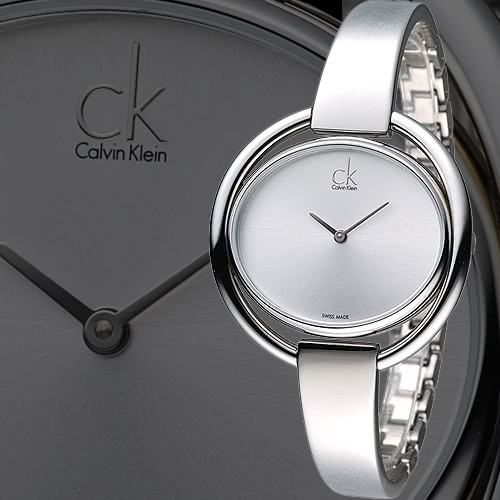 Calvin Klein 時尚銀手環腕錶 [K4F2N116]