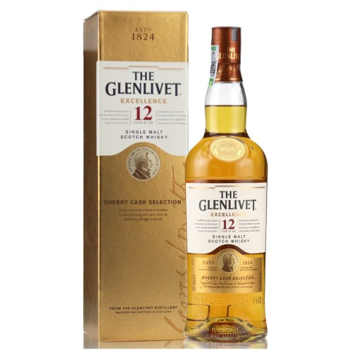 免運費+現貨｜The GLENLIVET - 格蘭利威 Excellence 12 Year of Age SHERRY CASK Single Malt Scotch Whisky (700ml)