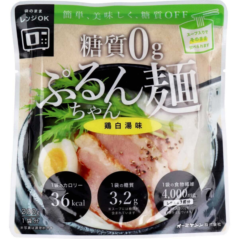 Omikenshi-糖質0g減肥低卡路里蒟蒻麵/鶏白湯味(每份200g）