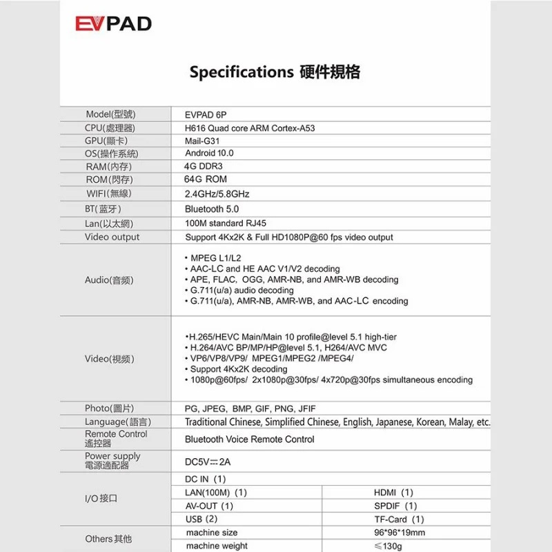 EVPAD 6P 智能語音電視盒 [4+64GB] [ 全港免運 ]