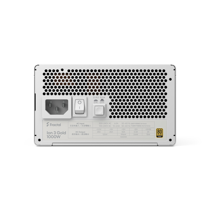 Fractal Design Ion 3 Gold 1000W ATX3.1 Fully Modular PSU ( Black : FD-P-IA3G-100 / White: FD-P-IA3G-101 ) Fractal Design Ion 3 Gold 1000W ATX3.1 Fully Modular PSU ( Black : FD-P-IA3G-100 / White: FD-P-IA3G-101 )