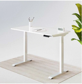 KT-119 單摩打兩節式電動升降桌2電動升降辦公桌(白色桌框)(可自選尺寸和顏色)