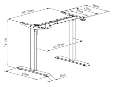 KT114-N 單摩打兩節式電動升降桌 - 基本版(白色桌框)(可自選尺寸和顏色)