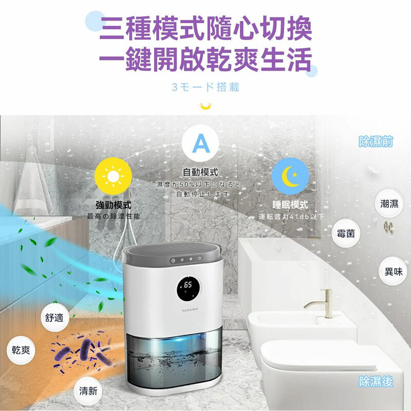 【香港行貨 1年保養】日本 Yohome 靜音雙核強勁抽濕機 DH-CS02