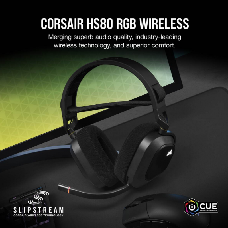 Corsair HS80 RGB Wireless Headset with Spatial Audio (CA-9011235-AP / CA-9011236-AP)