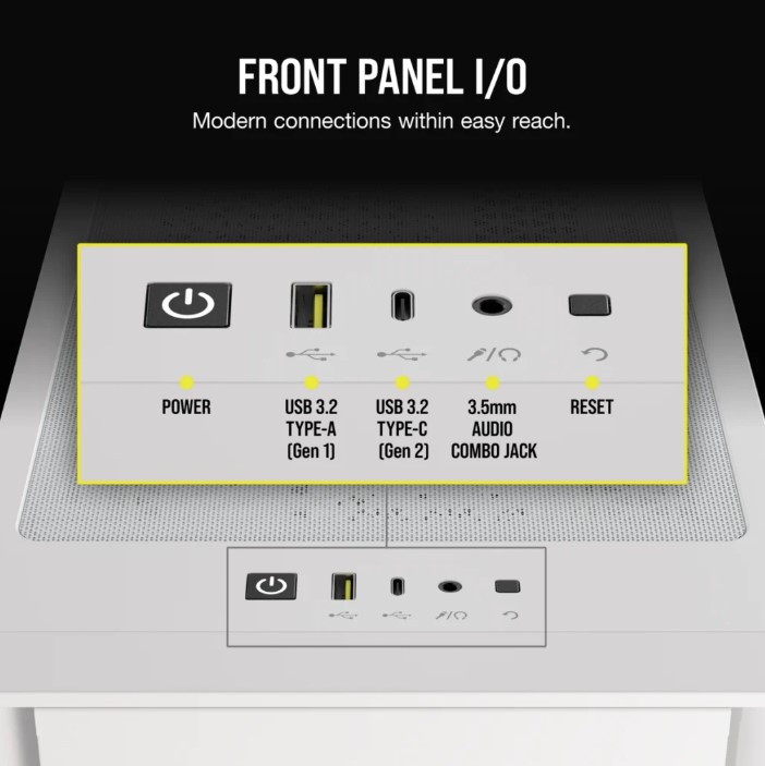 CORSAIR iCUE 4000D RGB AIRFLOW 中型強化玻璃機箱 ( ATX ) ( BLACK / WHITE )