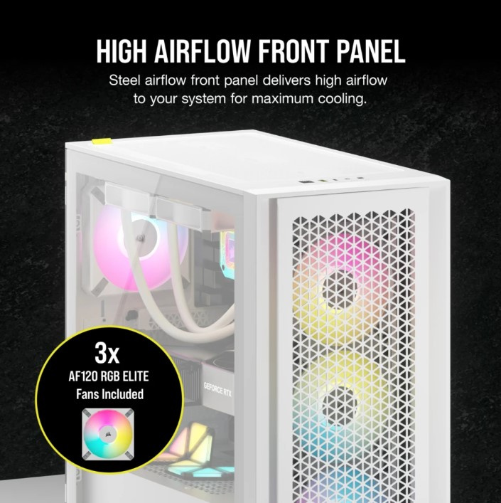 CORSAIR iCUE 4000D RGB AIRFLOW 中型強化玻璃機箱 ( ATX ) ( BLACK / WHITE )