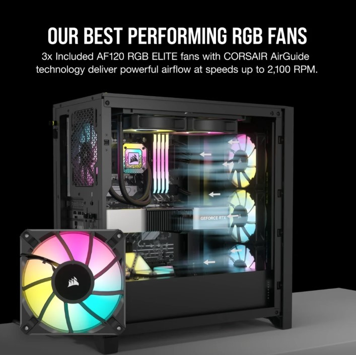 CORSAIR iCUE 4000D RGB AIRFLOW 中型強化玻璃機箱 ( ATX ) ( BLACK / WHITE )