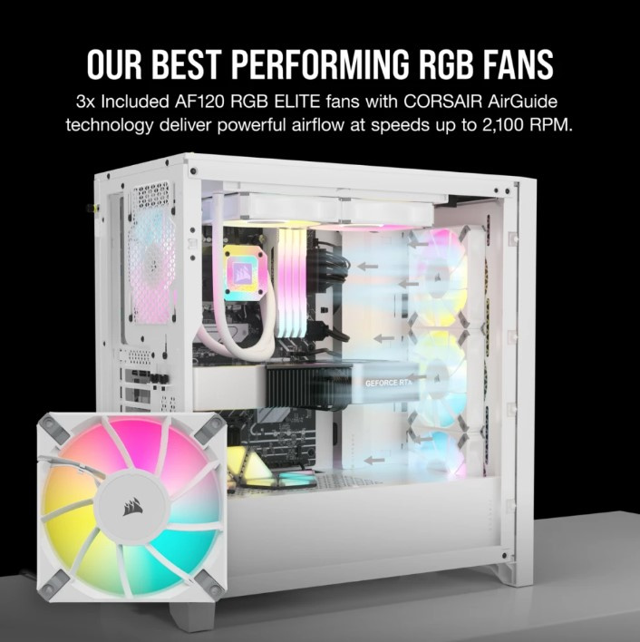 CORSAIR iCUE 4000D RGB AIRFLOW 中型強化玻璃機箱 ( ATX ) ( BLACK / WHITE )