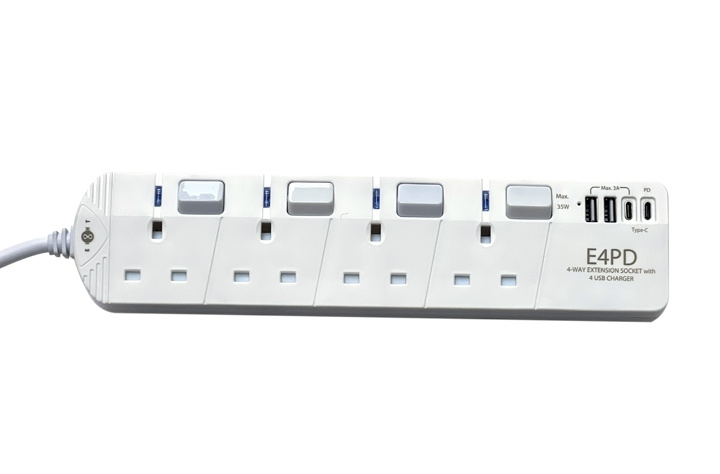 Eight E4PD TypeC PD+ USB 連4位13A拖板