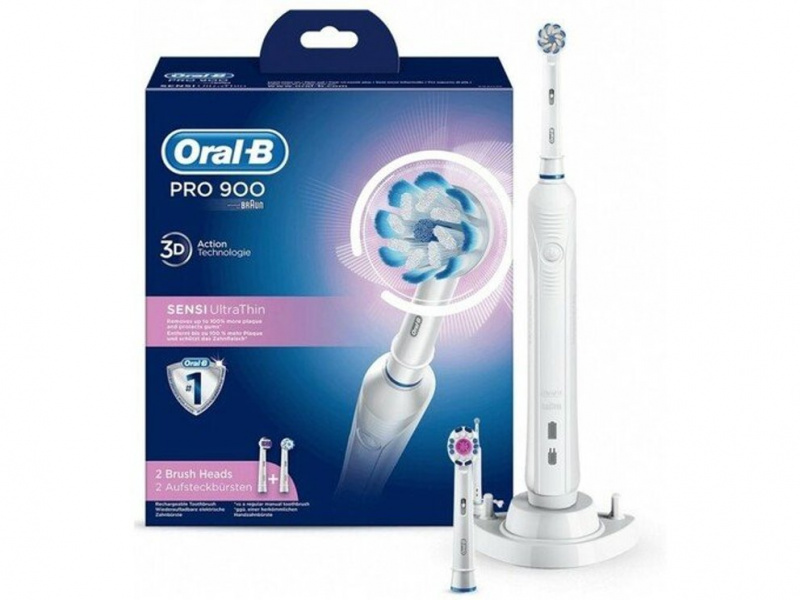 Oral B 電動牙刷 PRO 900 SENSITIVE ULTRA THIN (送2支原廠刷頭+支架套裝) 4210201207894