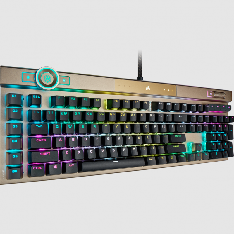 Corsair K100 RGB Mechanical Gaming Keyboard (黑色 / 金色)  (OPX / 銀軸) (CH-912A014-NA / CH-912A01A-NA / CH-912A21A-NA)