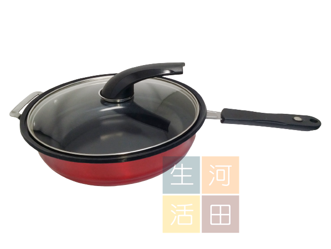 ZUKO 2合1萬用多功能雙面鍋 28cm|煎鍋|蒸鍋|可拆卸密封型雙面烤盤|不粘塗層|多功能烤盤|煎炒煮炸炆燉蒸焗一鍋通用