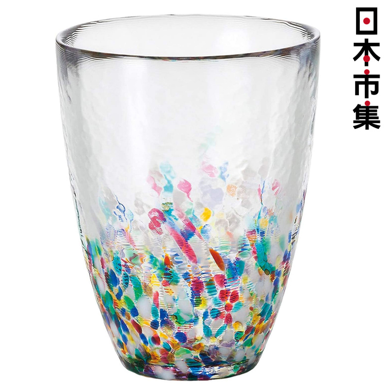 日本 北洋硝子 津輕玻璃 盃 七彩顏色 日本製 玻璃杯 300ml (687)【市集世界 - 日本市集】