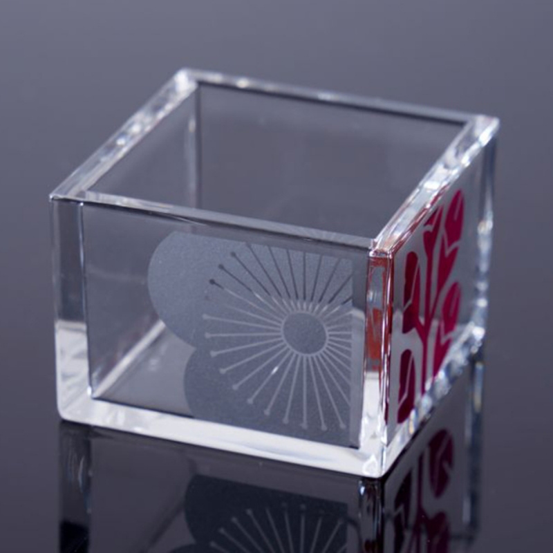 日本 生活提案 家紋 梅 紅色 日本製 透明塑膠枡清酒杯 100ml【市集世界 - 日本市集】