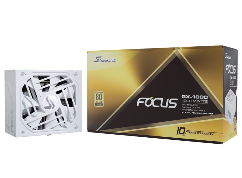 SEASONIC FOCUS GX1000 1000W 80PLUS GOLD [PCI-E 5.0 ATX3.0] ( BLACK / WHITE )