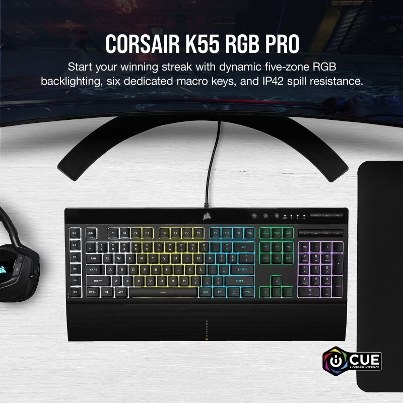 Corsair K55 RGB Pro Gaming Keyboard (CH-9226765-NA)