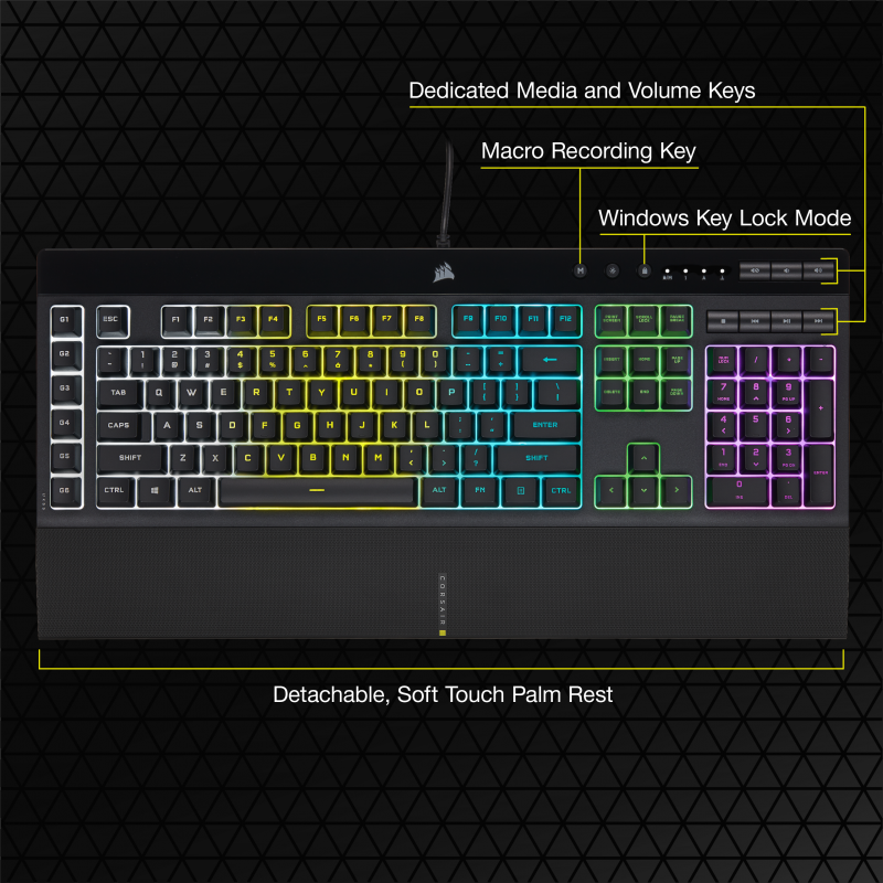 Corsair K55 RGB Pro Gaming Keyboard (CH-9226765-NA)