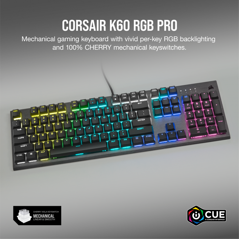 Corsair K60 RGB Pro Mechanical Gaming Keyboard (CH-910D019-NA)