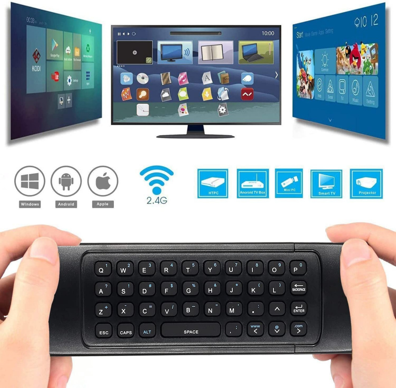 Air Mouse Remote, Rock&Rown MX3 Pro 2.4G Android Box Remote 帶迷你無線鍵盤，兼容 Android TV/Box/IPTV/Android Projector/HTPC/Xbox