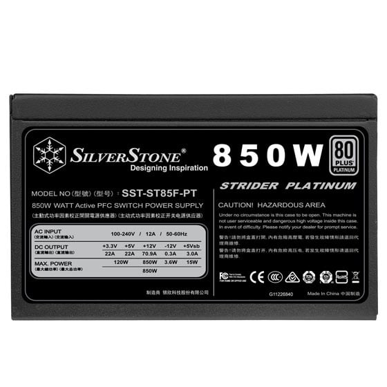 SilverStone Strider Platinum Series ST85F-PT 850W 80Plus Platinum SilverStone Strider Platinum Series ST85F-PT 850W 80Plus Platinum