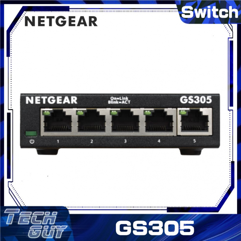 Netgear【GS305】5-Port Gigabit 網絡交換機