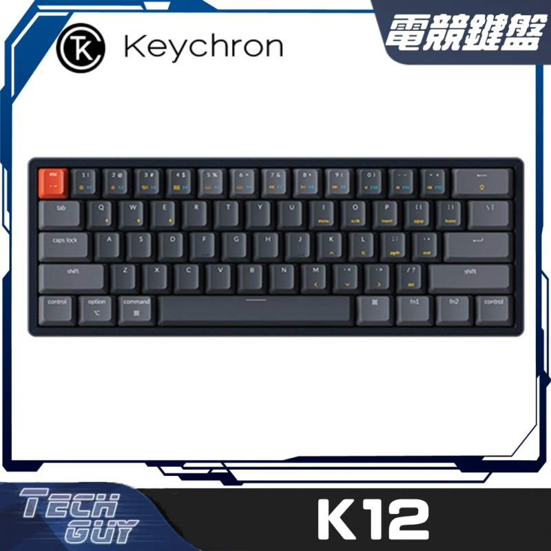Keychron【K12】Aluminium RGB 60% 無線機械鍵盤 (紅/青/茶)