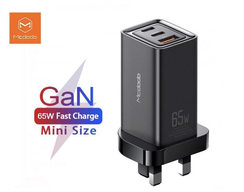 MDCOCO 65W GaN 氮化鎵 Type-C GaN 快速充電器 (2 USB-C +1 USB 3.0)