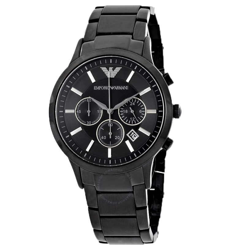 【EMPORIO ARMANI】黑色不銹鋼男士石英手錶 AR2453