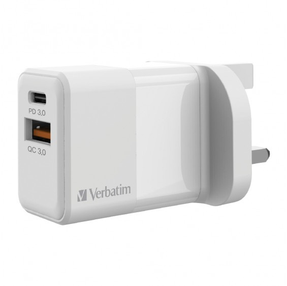 Verbatim - 2 Port 20W PD & QC 3.0 USB充電器 #:66633